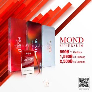 บุหรี่ Mond Premium Superslim คละรสได้ 3 คอต ราคา 1,590 บาท จัดส่งฟรีทั่วประเทศ!