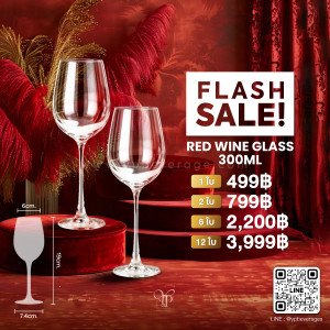 แก้วไวน์ RED WINE GLASS WITH CLEAR STEM 300 ML