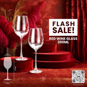 แก้วไวน์ RED WINE GLASS WITH CLEAR STEM 300 ML